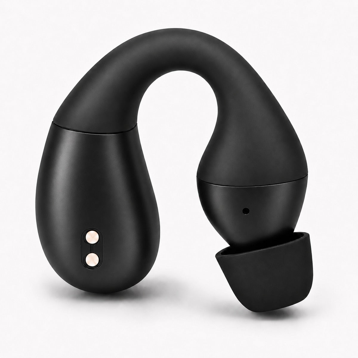 NovaClip three-quarter view — clip-on design in matte black